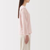 婦人　太番手ボートネック長袖Ｔシャツ