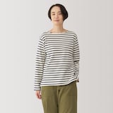 婦人　太番手ボートネック長袖Ｔシャツ