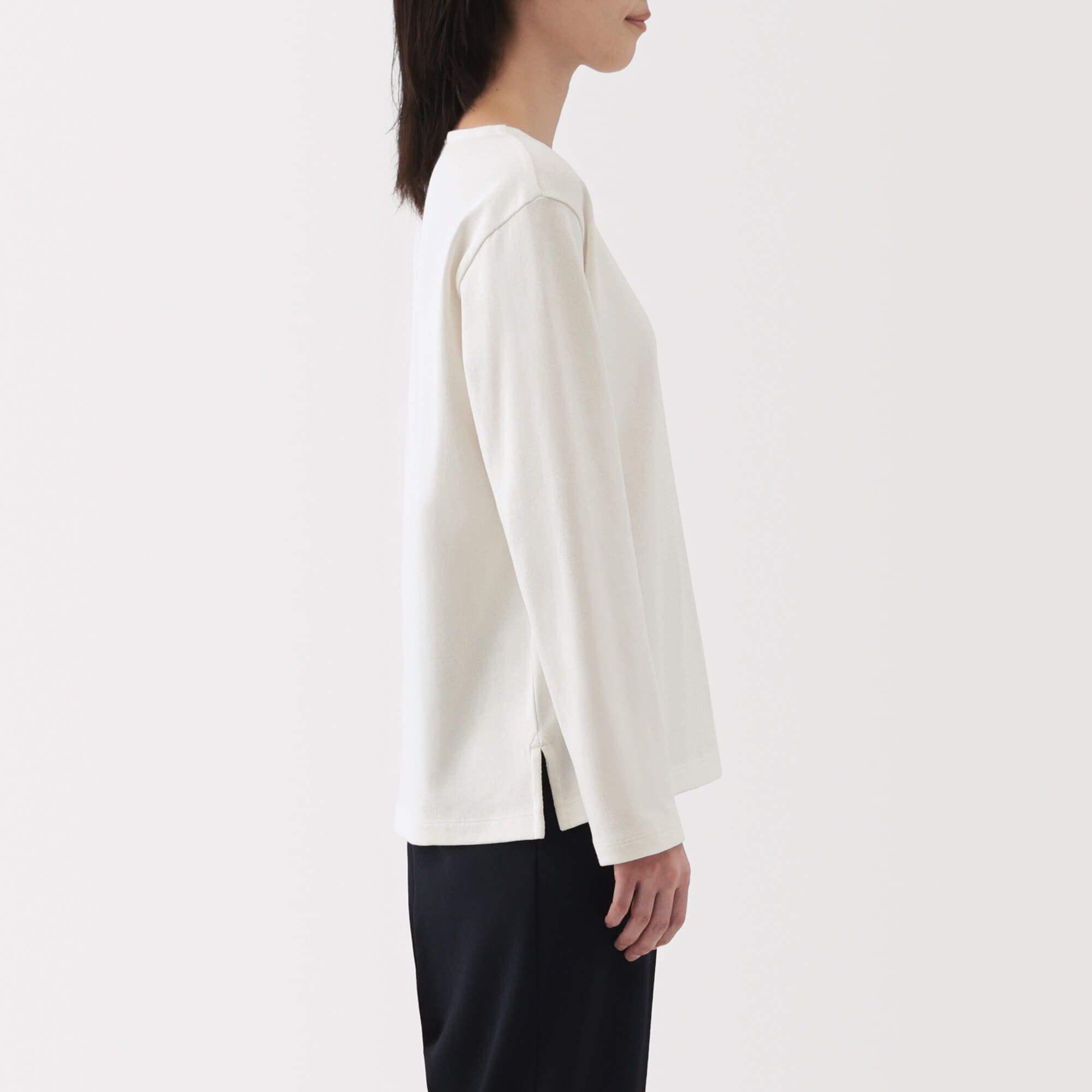 婦人 太番手ボートネック長袖Tシャツ | 無印良品