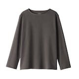 婦人　太番手ボートネック長袖Ｔシャツ