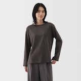 婦人　太番手ボートネック長袖Ｔシャツ