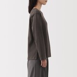 婦人　太番手ボートネック長袖Ｔシャツ