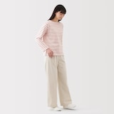 婦人　太番手ボートネック長袖Ｔシャツ