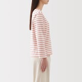 婦人　太番手ボートネック長袖Ｔシャツ