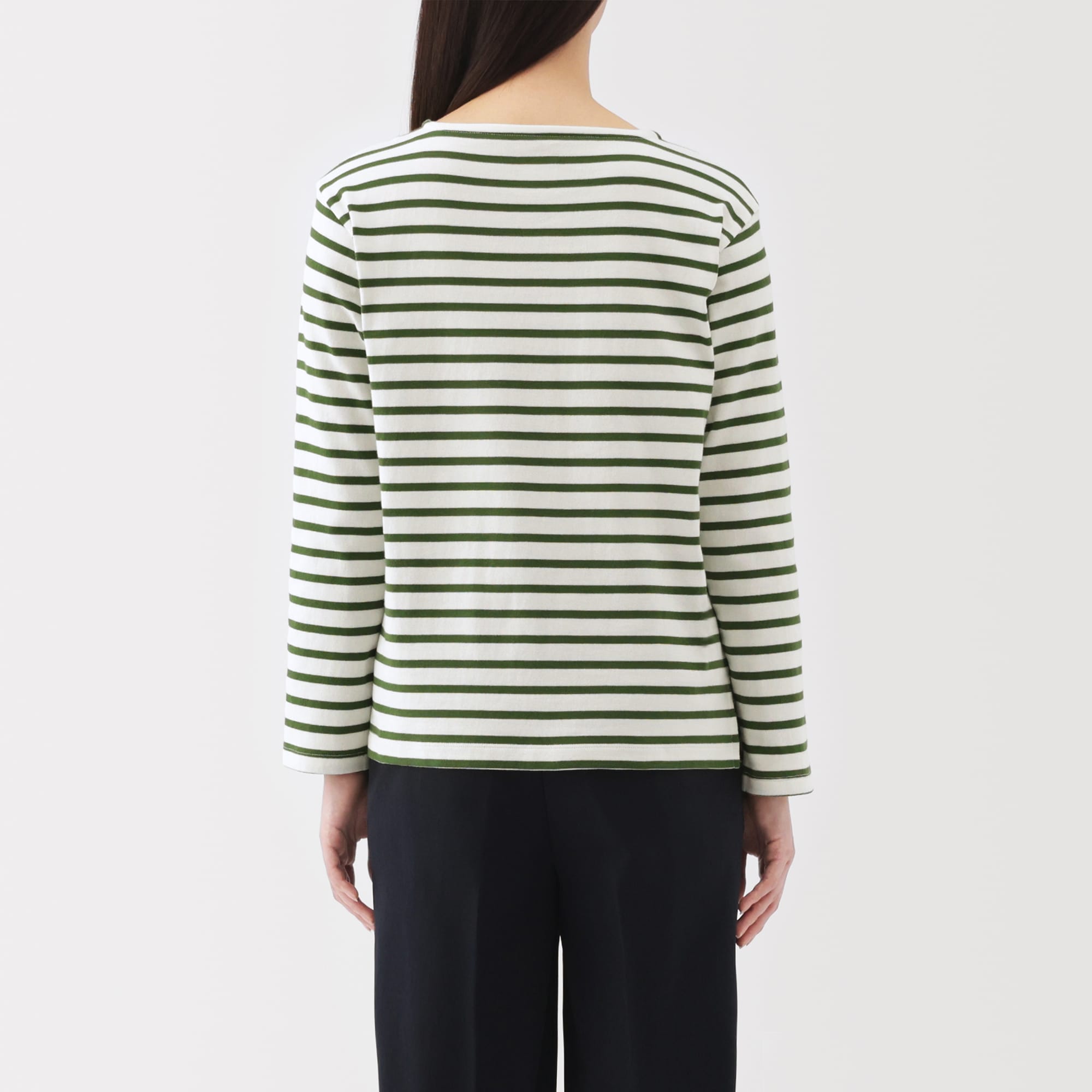 婦人　太番手ボートネック長袖Ｔシャツ