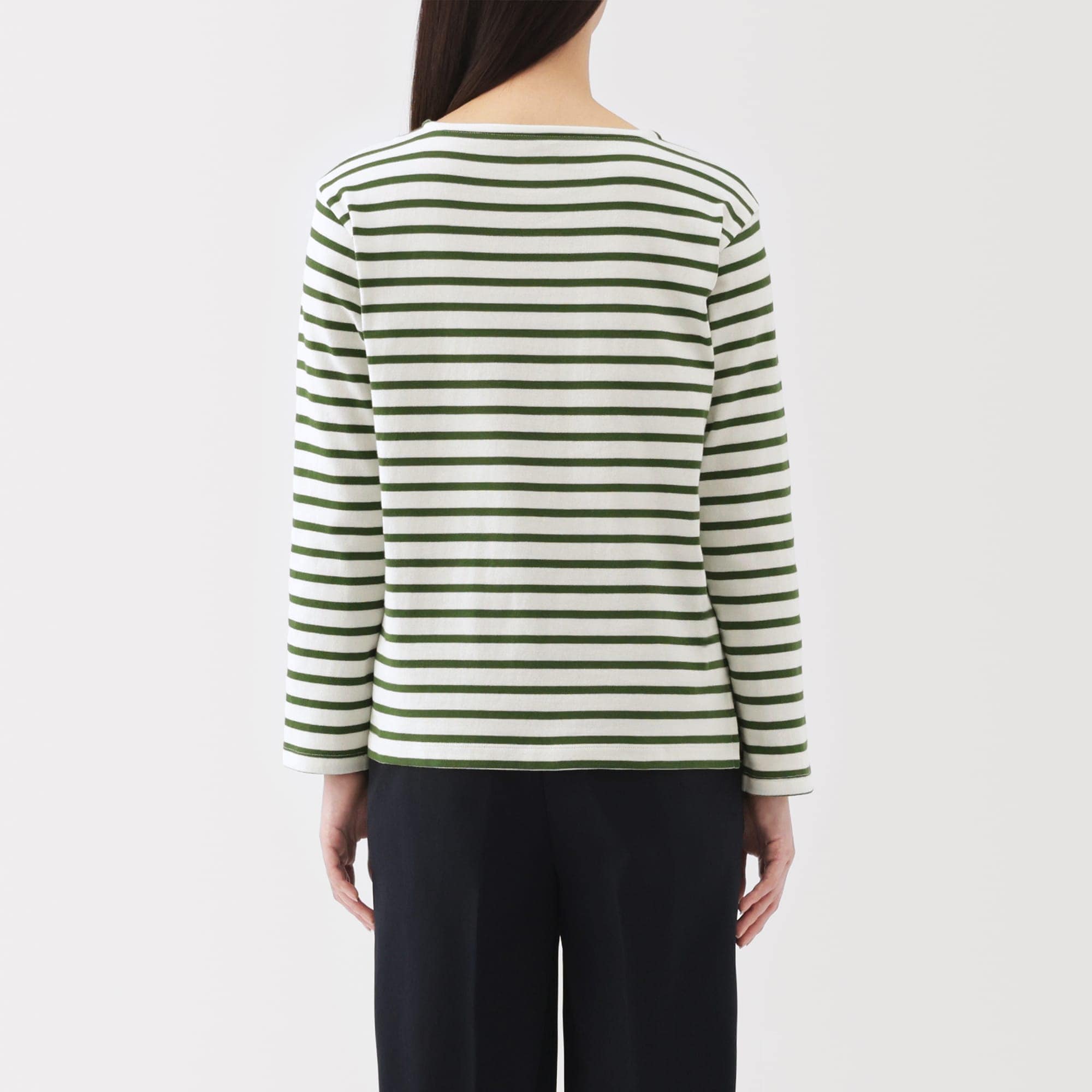 婦人　太番手ボートネック長袖Ｔシャツ