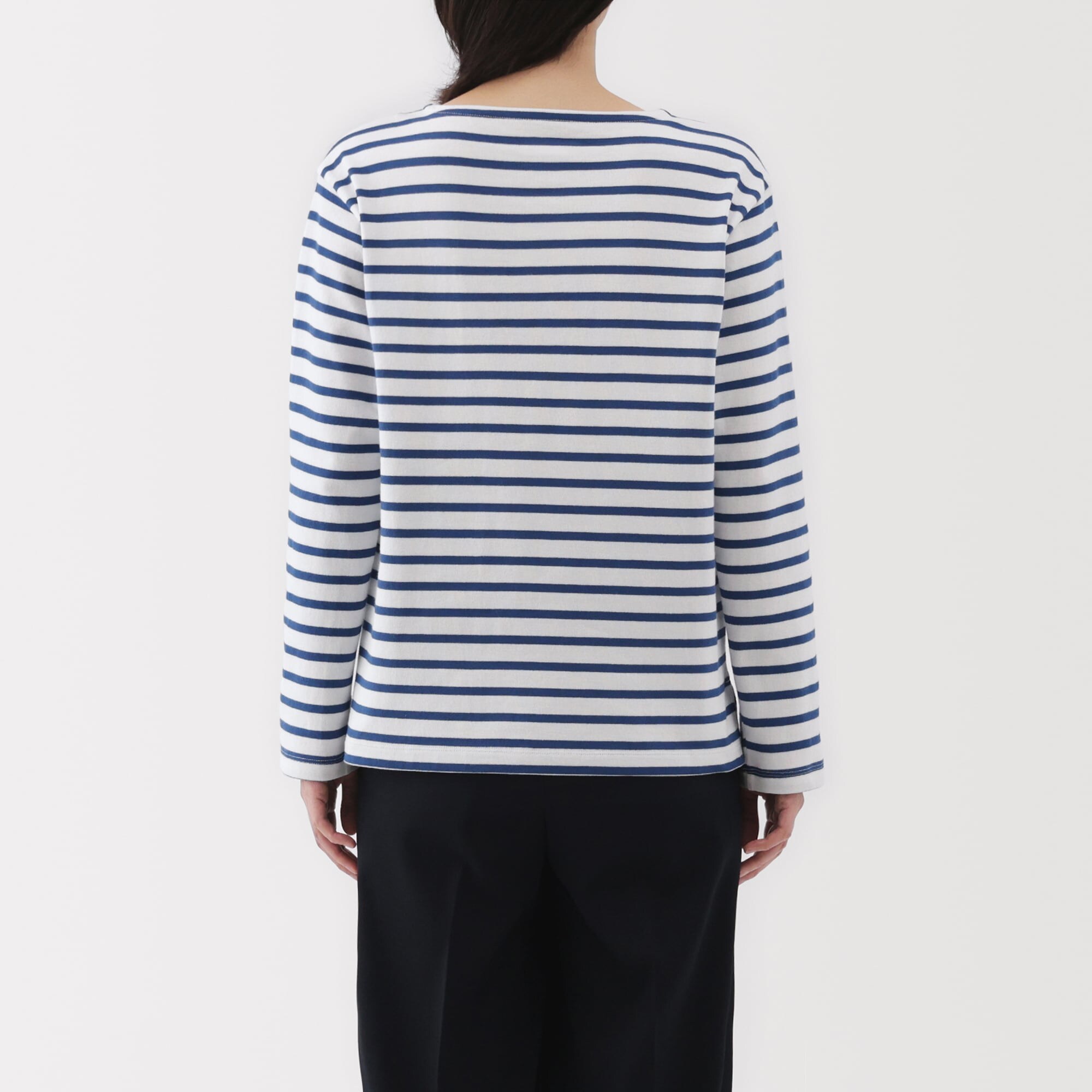 婦人　太番手ボートネック長袖Ｔシャツ