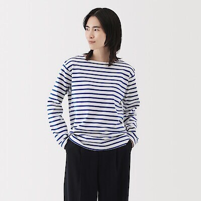 婦人　太番手ボートネック長袖Ｔシャツ