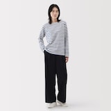 婦人　太番手ボートネック長袖Ｔシャツ