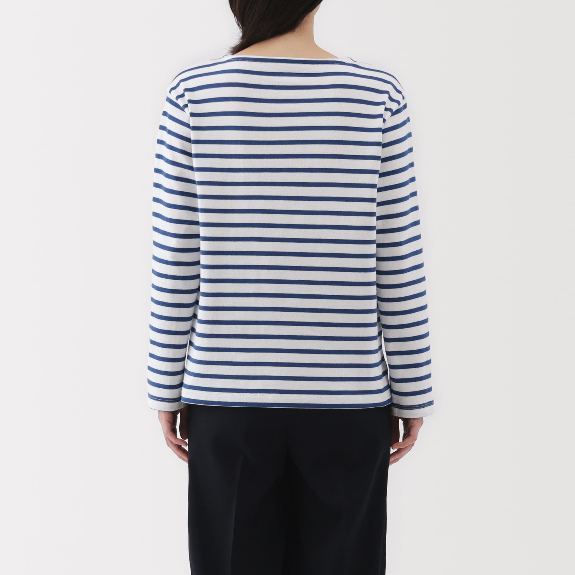 婦人　太番手ボートネック長袖Ｔシャツ