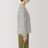 婦人　太番手ボートネック長袖Ｔシャツ