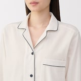 婦人　脇に縫い目のない　二重ガーゼ長袖パジャマ