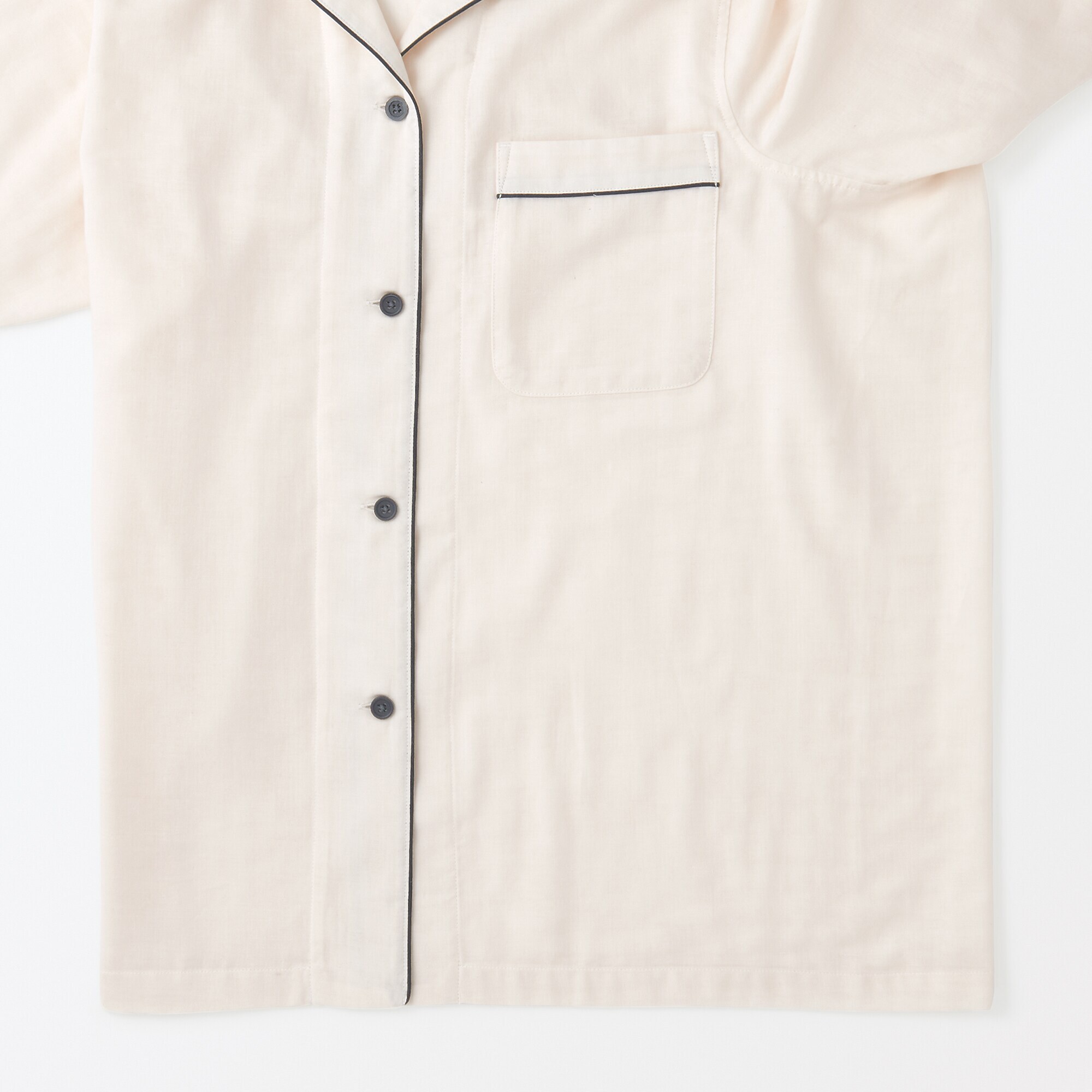 婦人　脇に縫い目のない　二重ガーゼ長袖パジャマ