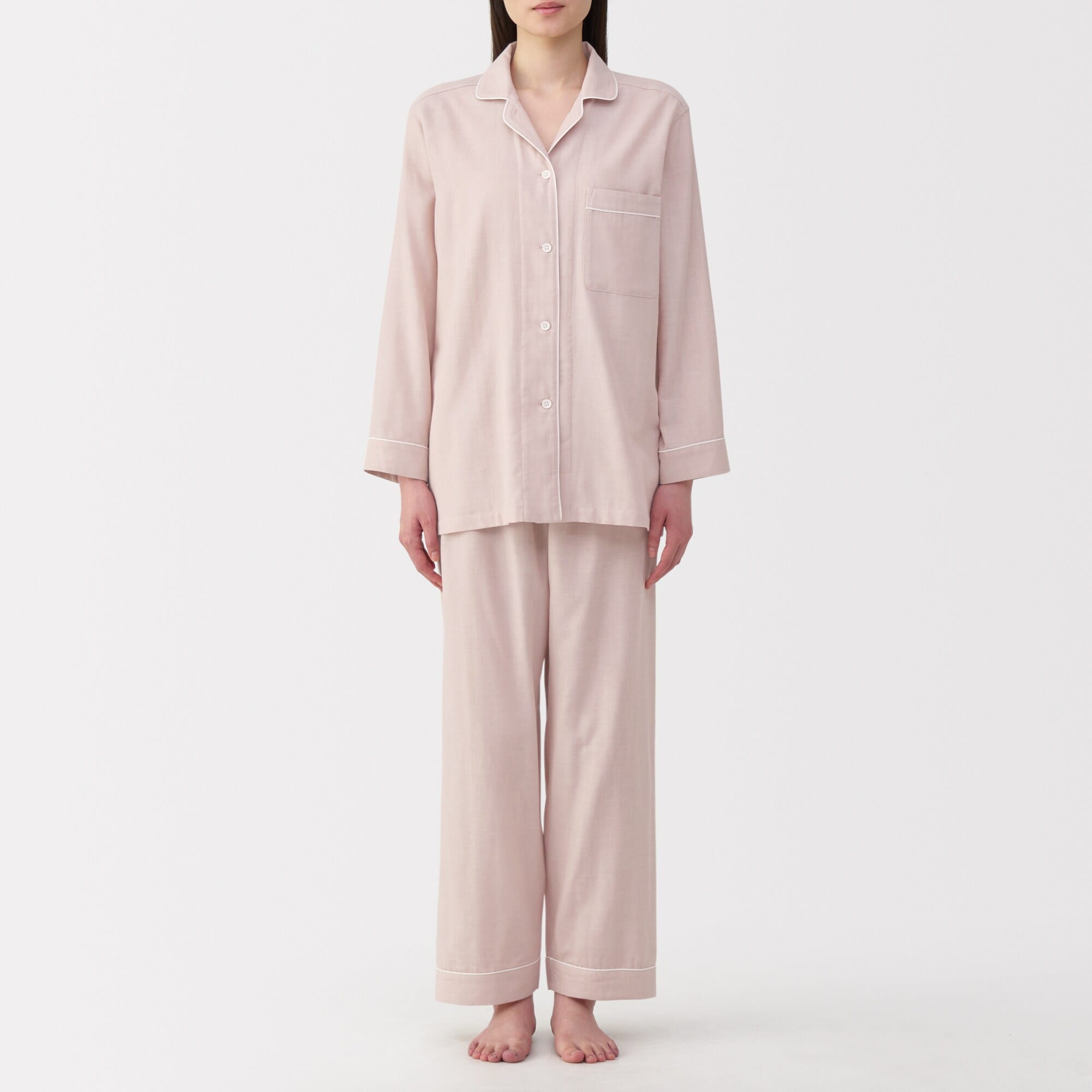 婦人 脇に縫い目のない 二重ガーゼ長袖パジャマ | 無印良品