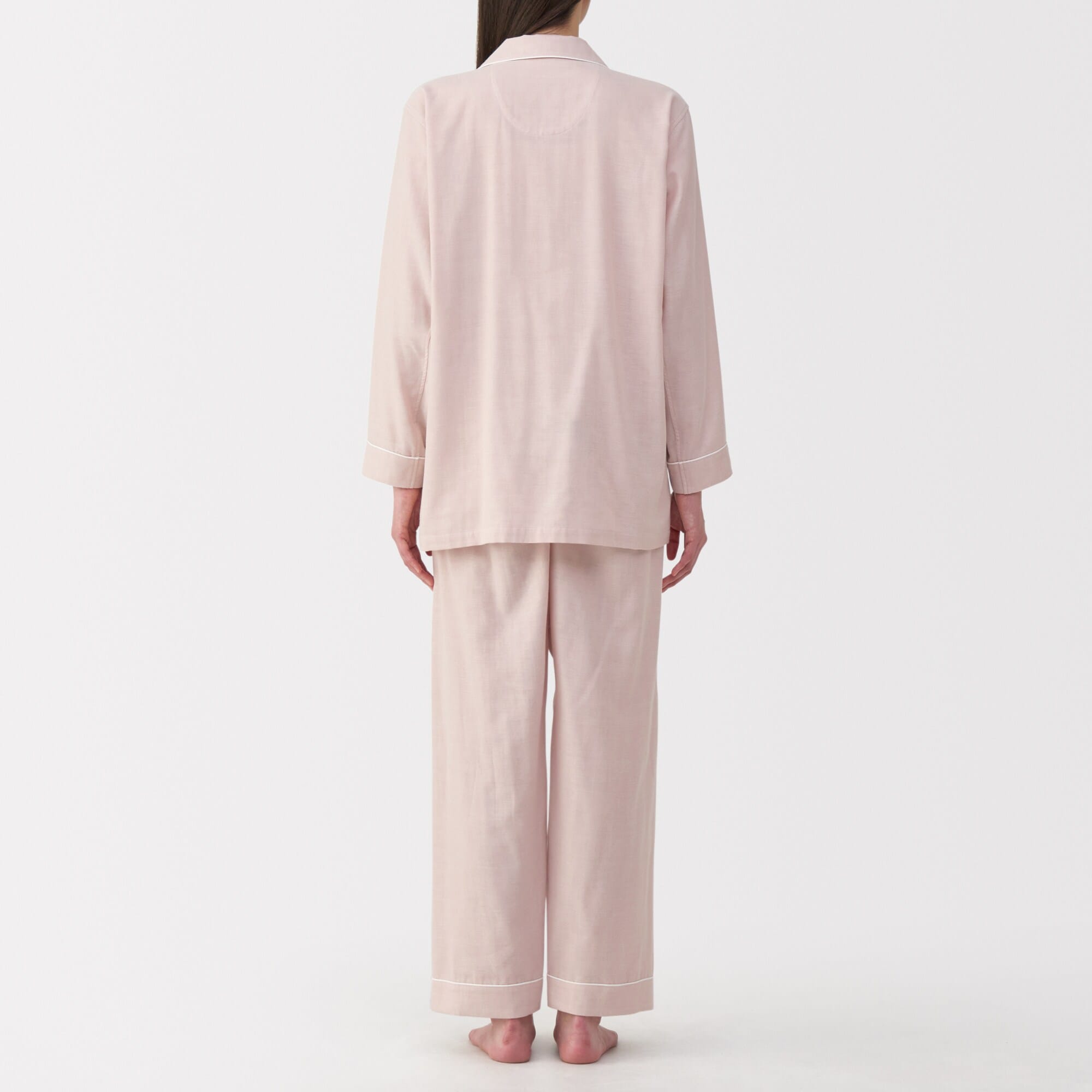 婦人　脇に縫い目のない　二重ガーゼ長袖パジャマ
