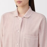 婦人　脇に縫い目のない　二重ガーゼ長袖パジャマ