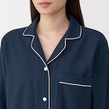 婦人　脇に縫い目のない　二重ガーゼ長袖パジャマ