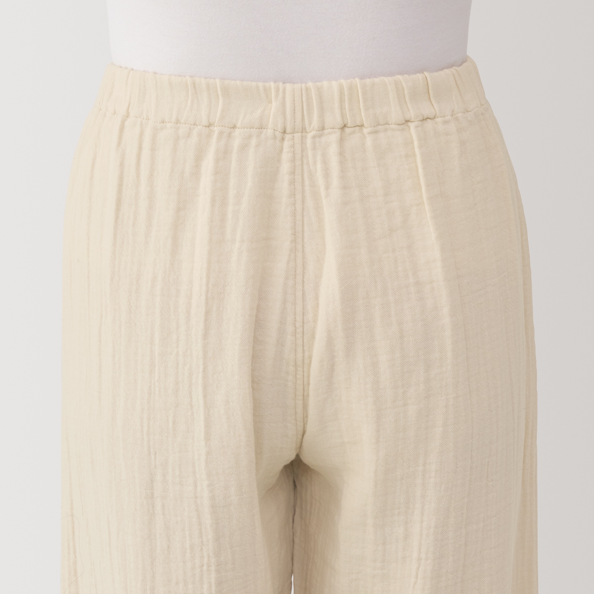 婦人　脇に縫い目のない　チーズクロスガーゼ長袖パジャマ　