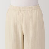 婦人　脇に縫い目のない　チーズクロスガーゼ長袖パジャマ　