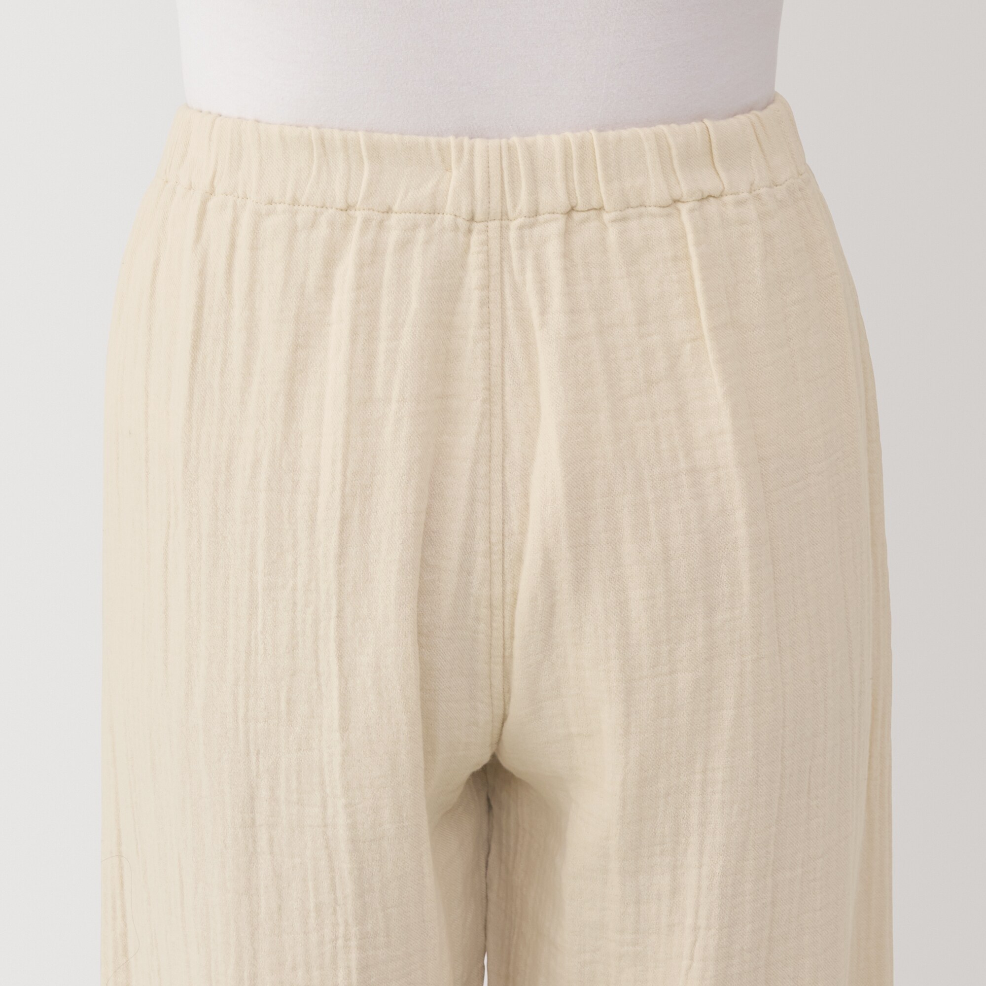 婦人　脇に縫い目のない　チーズクロスガーゼ長袖パジャマ　