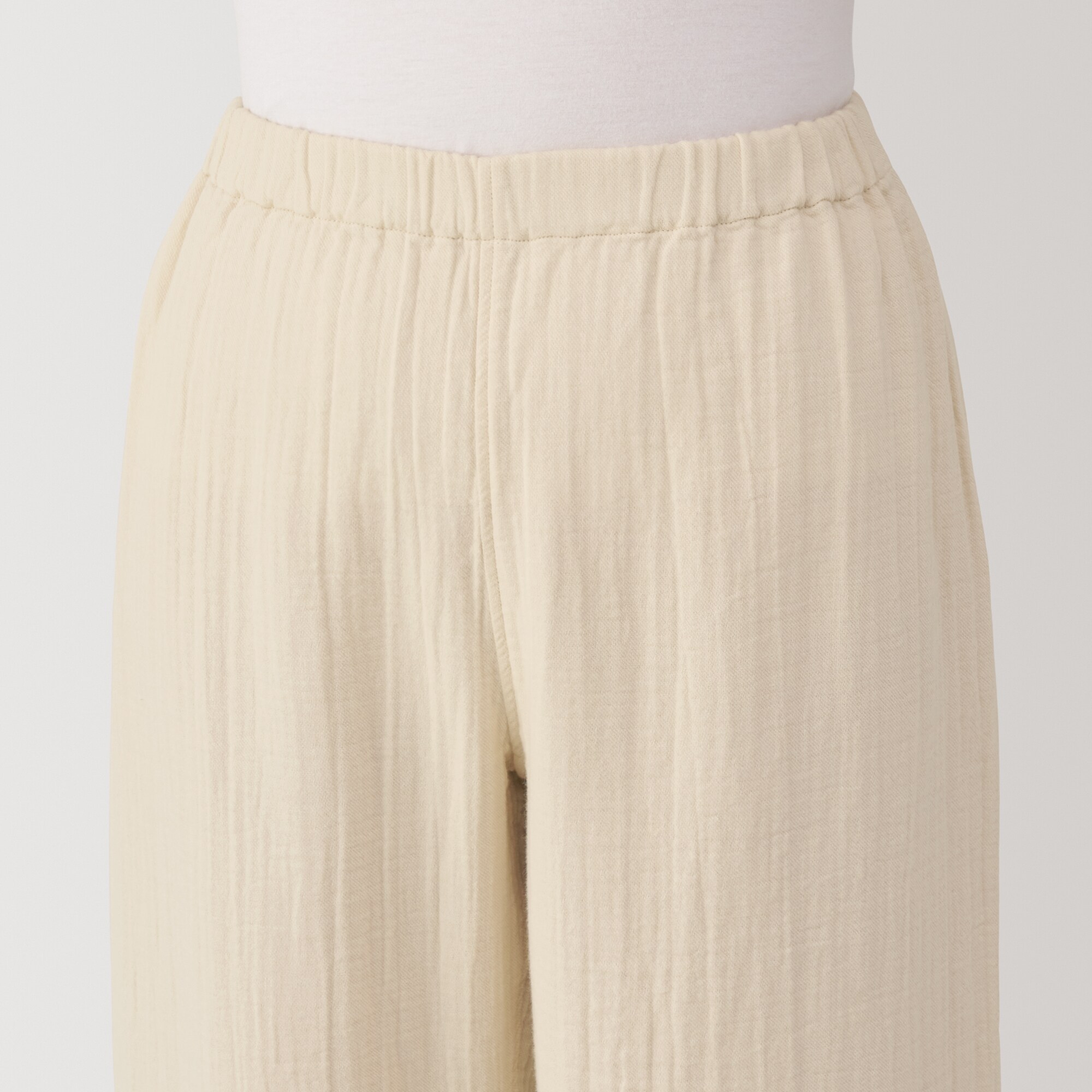 婦人　脇に縫い目のない　チーズクロスガーゼ長袖パジャマ　