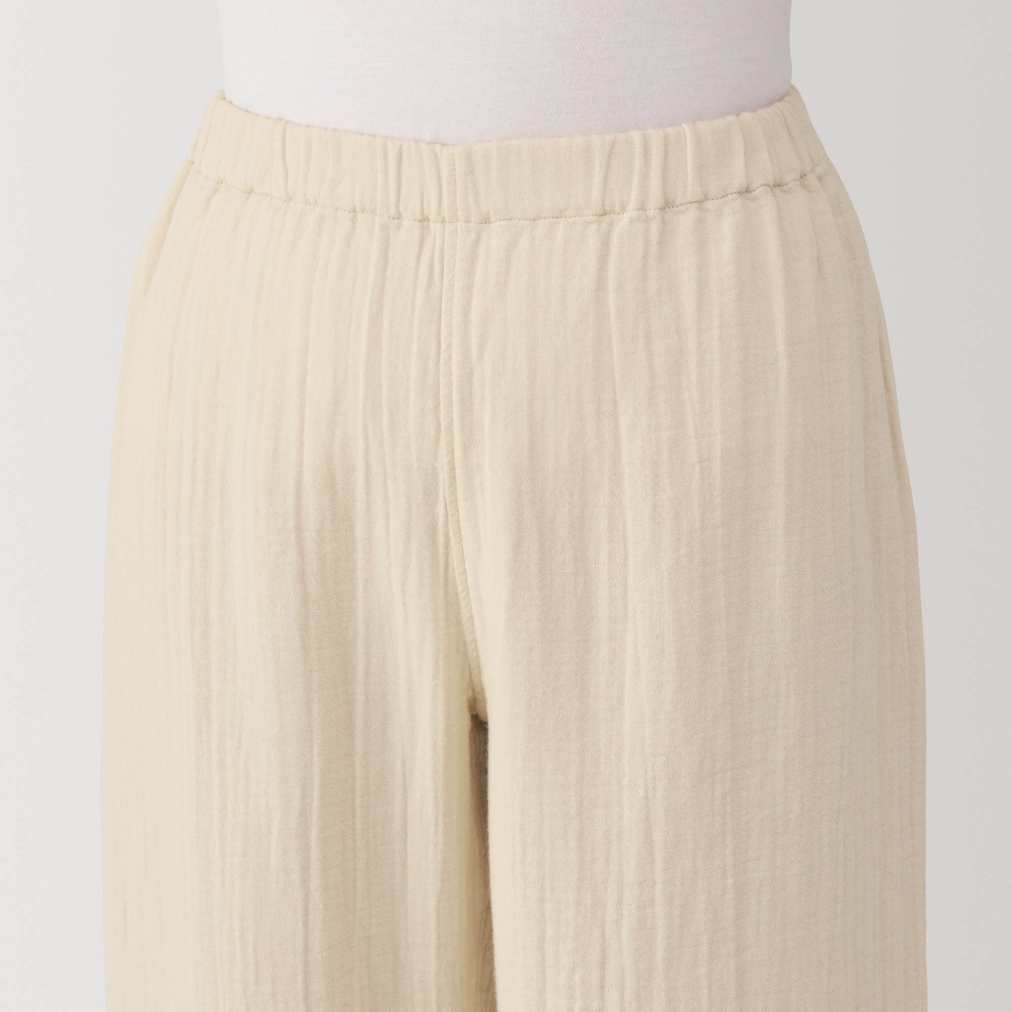 婦人　脇に縫い目のない　チーズクロスガーゼ長袖パジャマ　