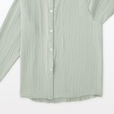 婦人　脇に縫い目のない　チーズクロスガーゼ長袖パジャマ　