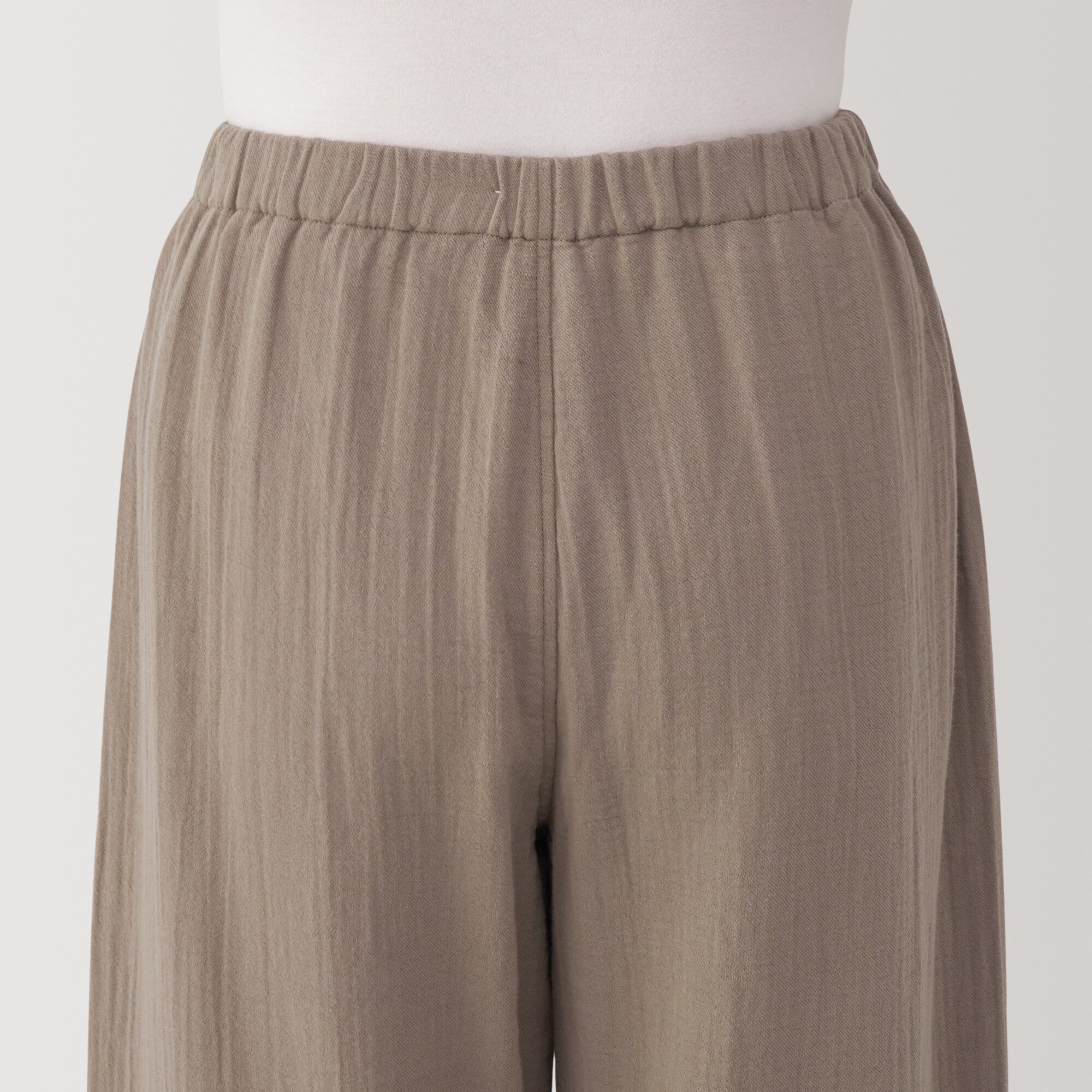 婦人　脇に縫い目のない　チーズクロスガーゼ長袖パジャマ　