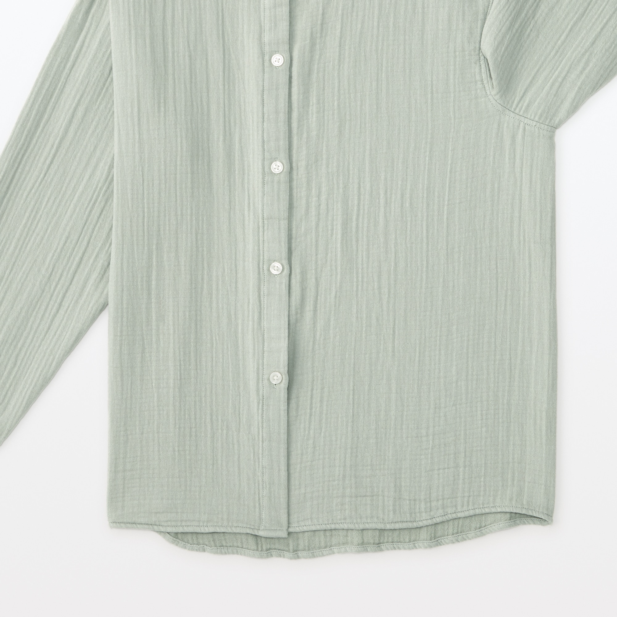 婦人　脇に縫い目のない　チーズクロスガーゼ長袖パジャマ　