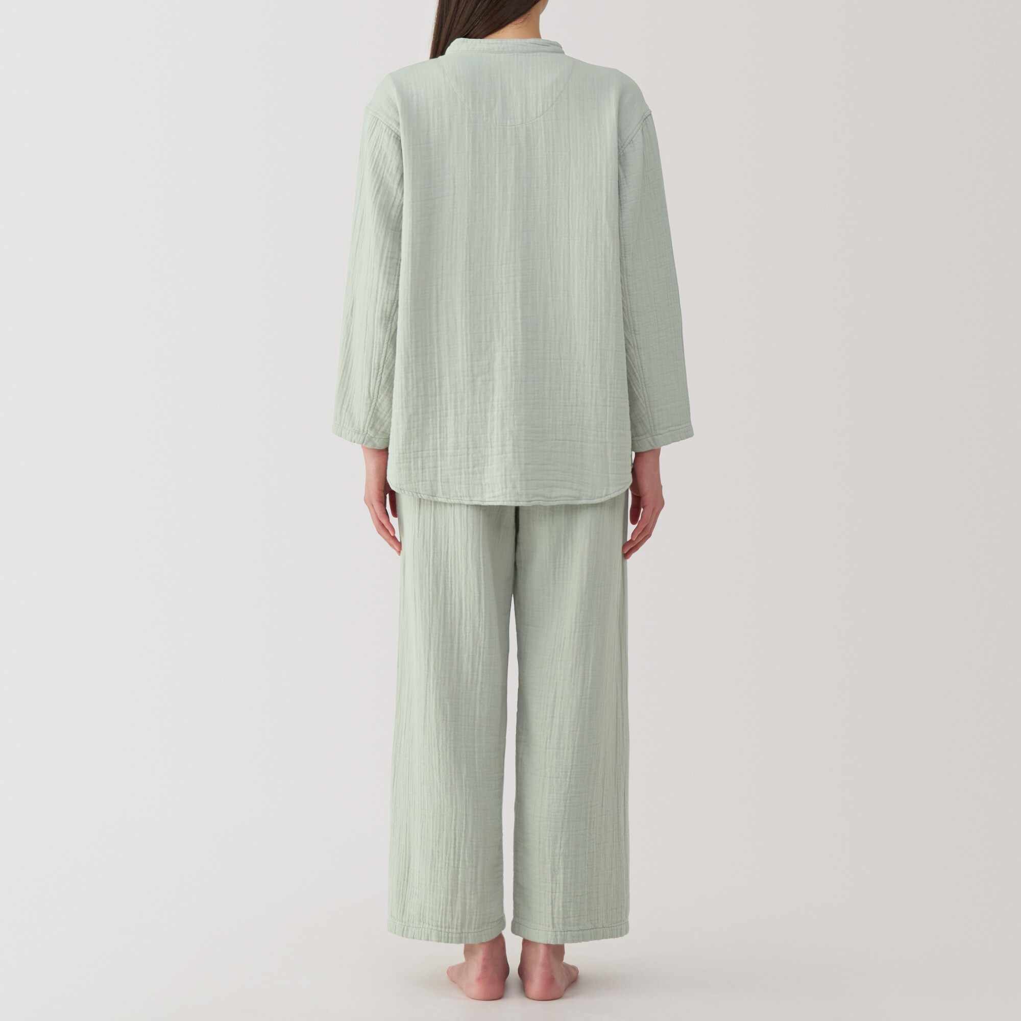 新品／無印良品／大きいサイズL／脇に縫い目のないチーズクロスガーゼ長袖パジャマ 婦人 脇に縫い目のない チーズクロスガーゼ長袖パジャマ | 無印良品