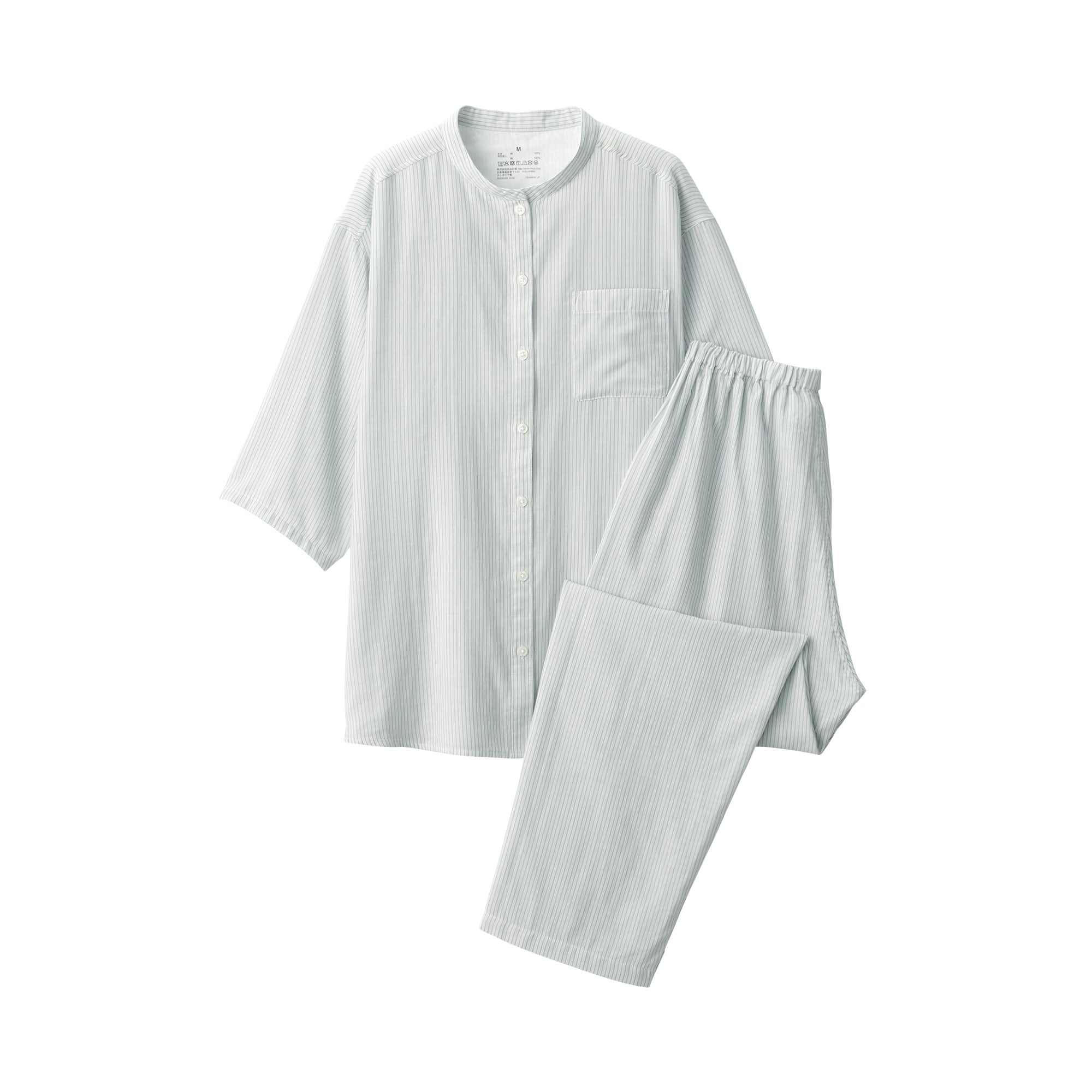 婦人 脇に縫い目のない 薄手ガーゼ七分袖パジャマ | 無印良品