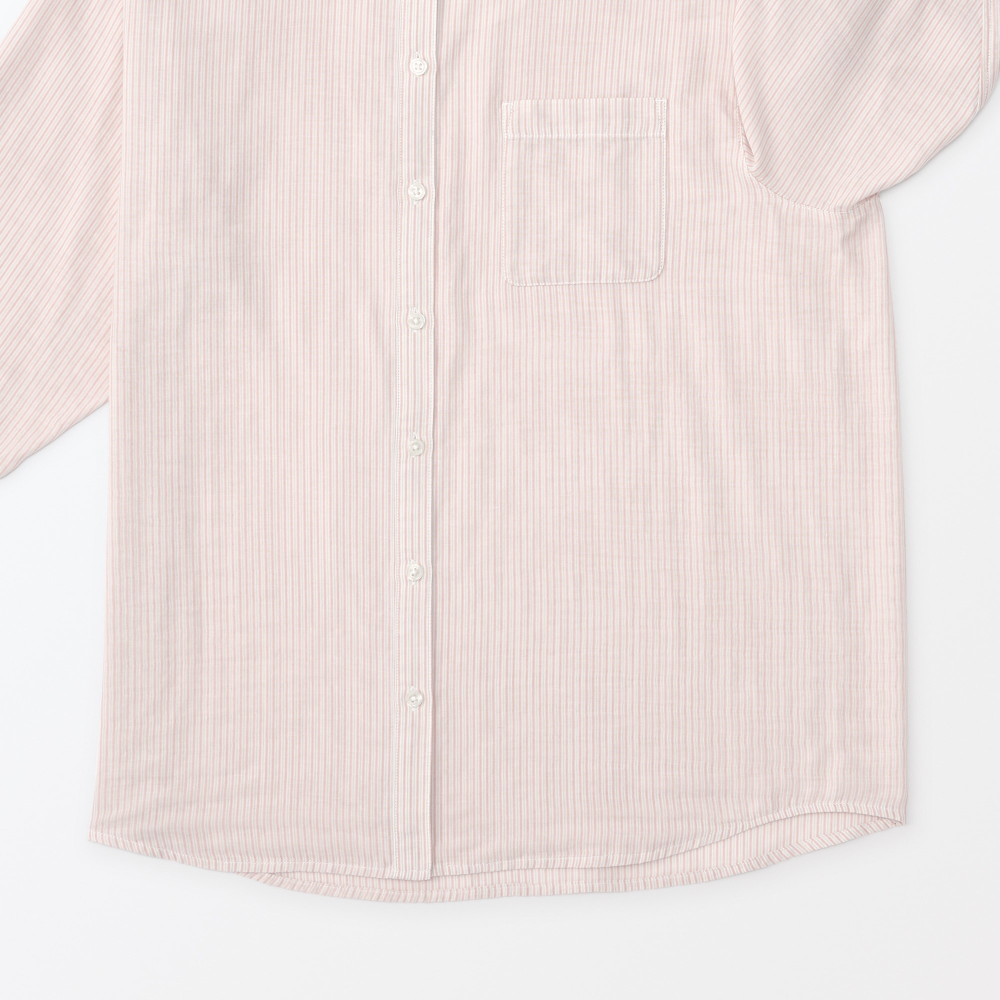 MUJI】脇に縫い目のない薄手ガーゼ七分袖パジャマ