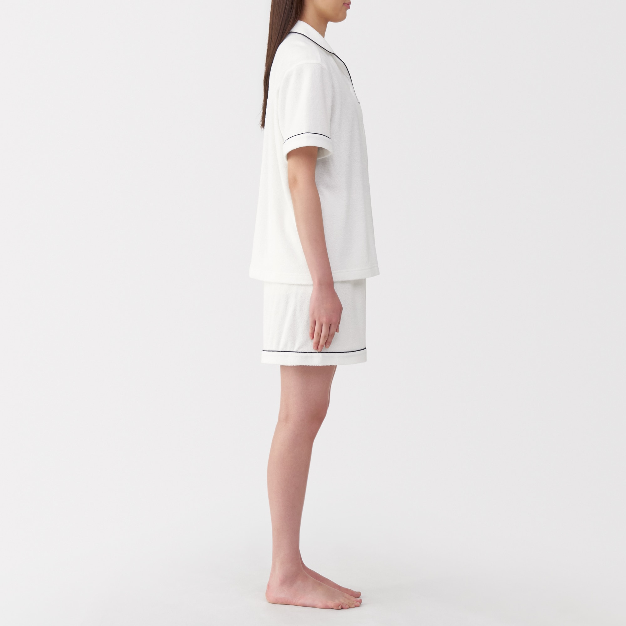 婦人　着るタオル　両面パイル半袖パジャマ