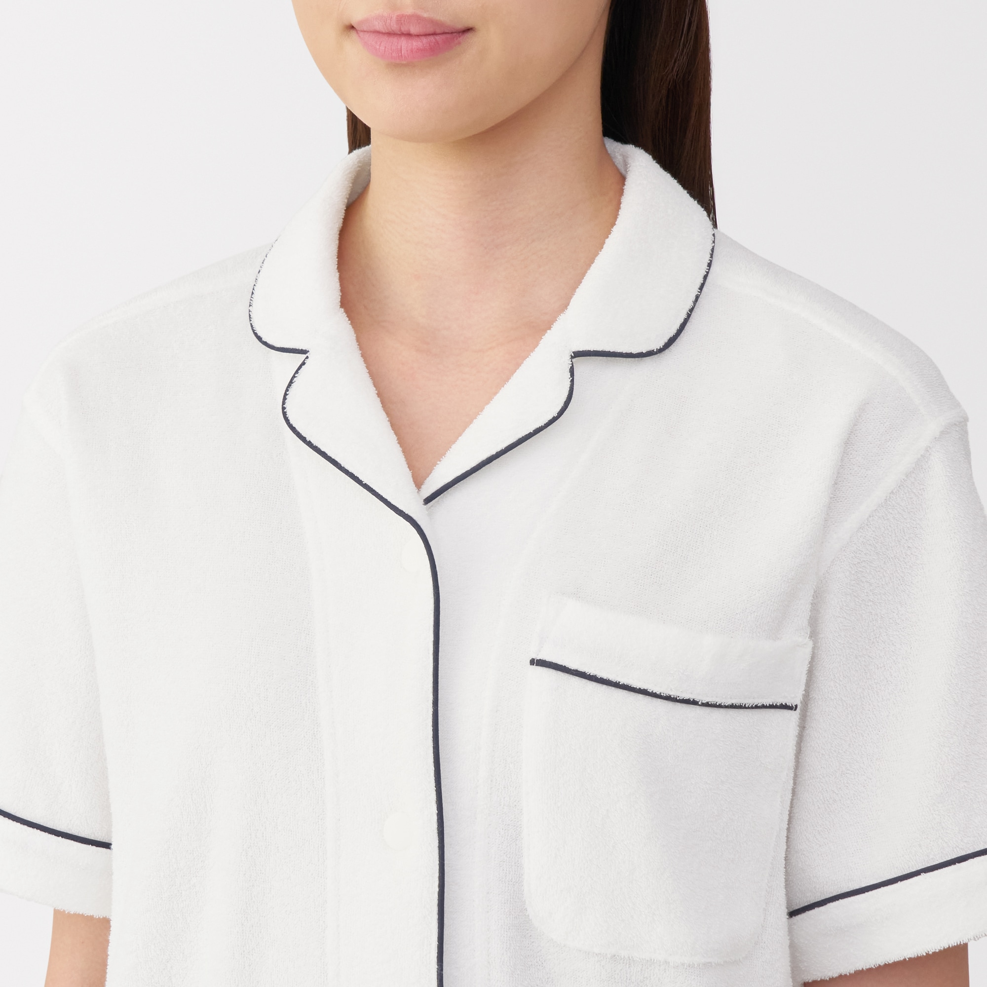 婦人　着るタオル　両面パイル半袖パジャマ