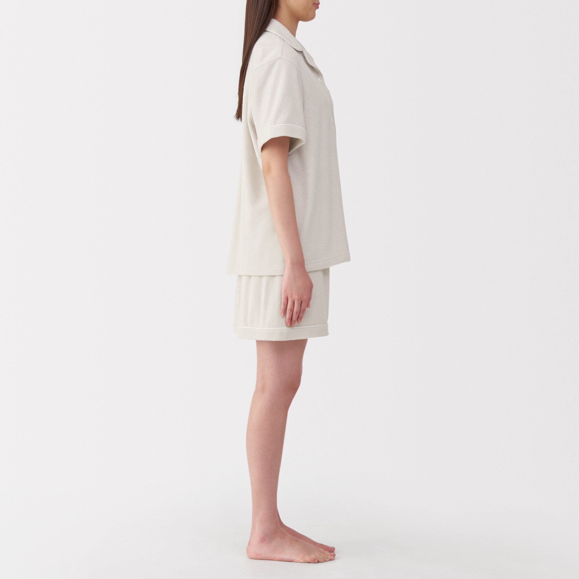 婦人　着るタオル　両面パイル半袖パジャマ