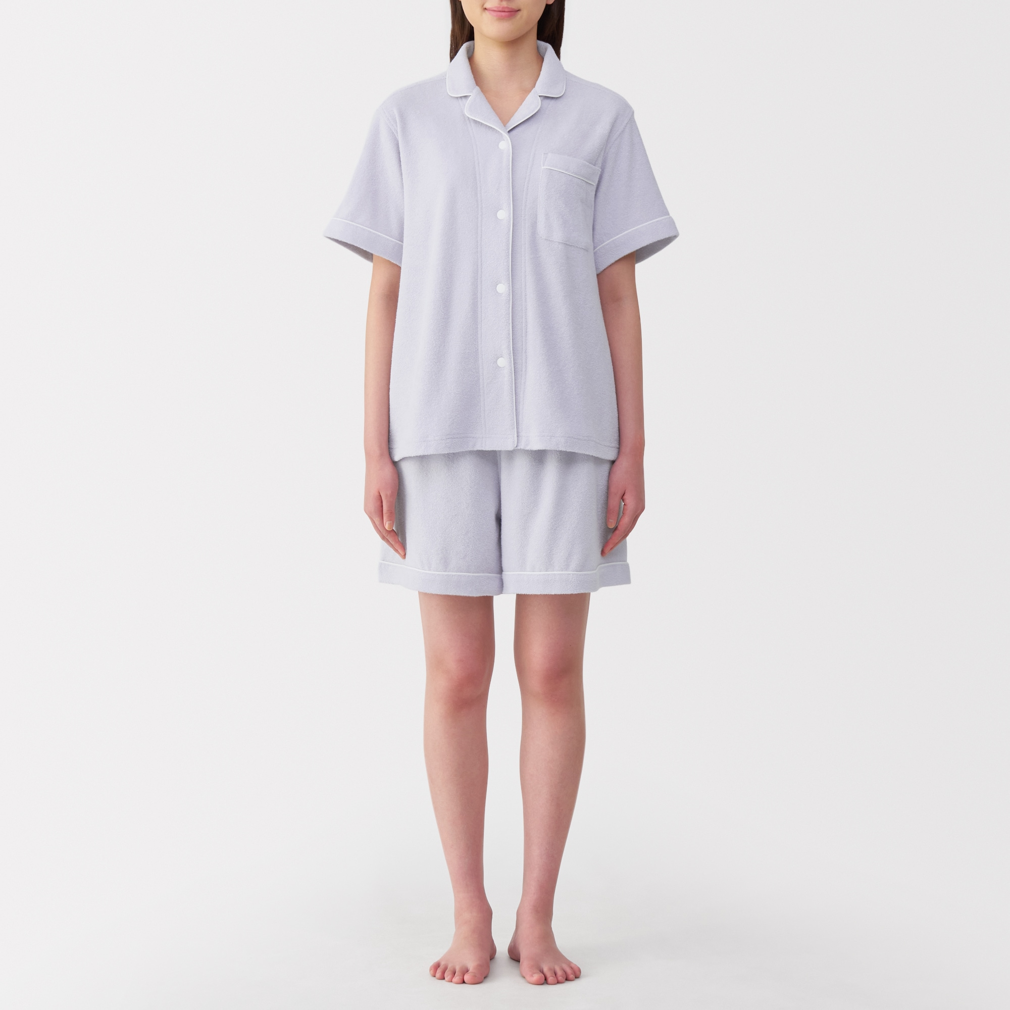 婦人　着るタオル　両面パイル半袖パジャマ