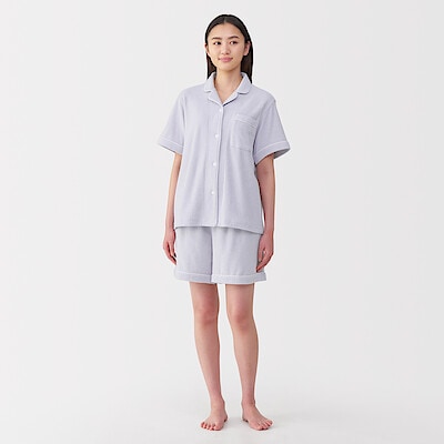 婦人　着るタオル　両面パイル半袖パジャマ