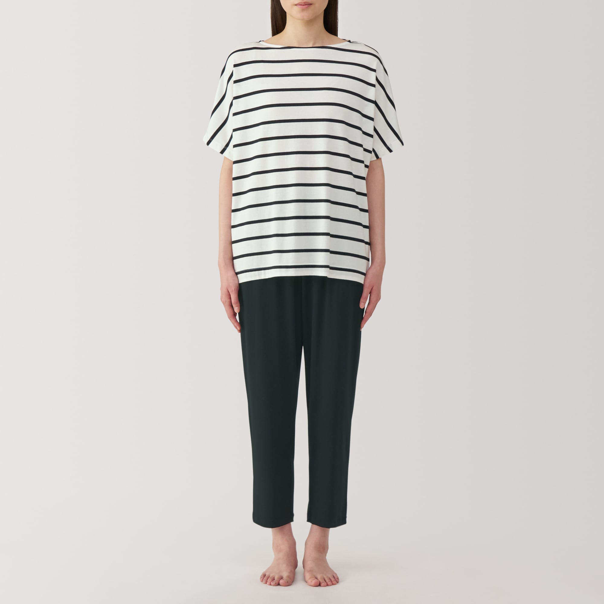 婦人　なめらか　涼感　半袖ルームウェアセット