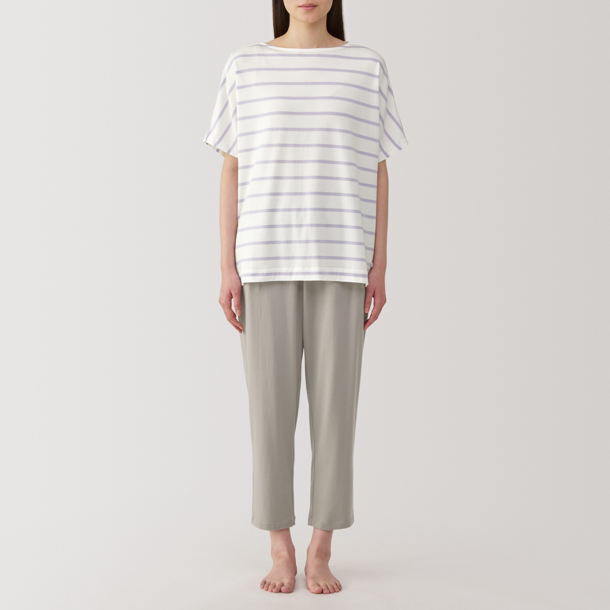 婦人　なめらか　涼感　半袖ルームウェアセット