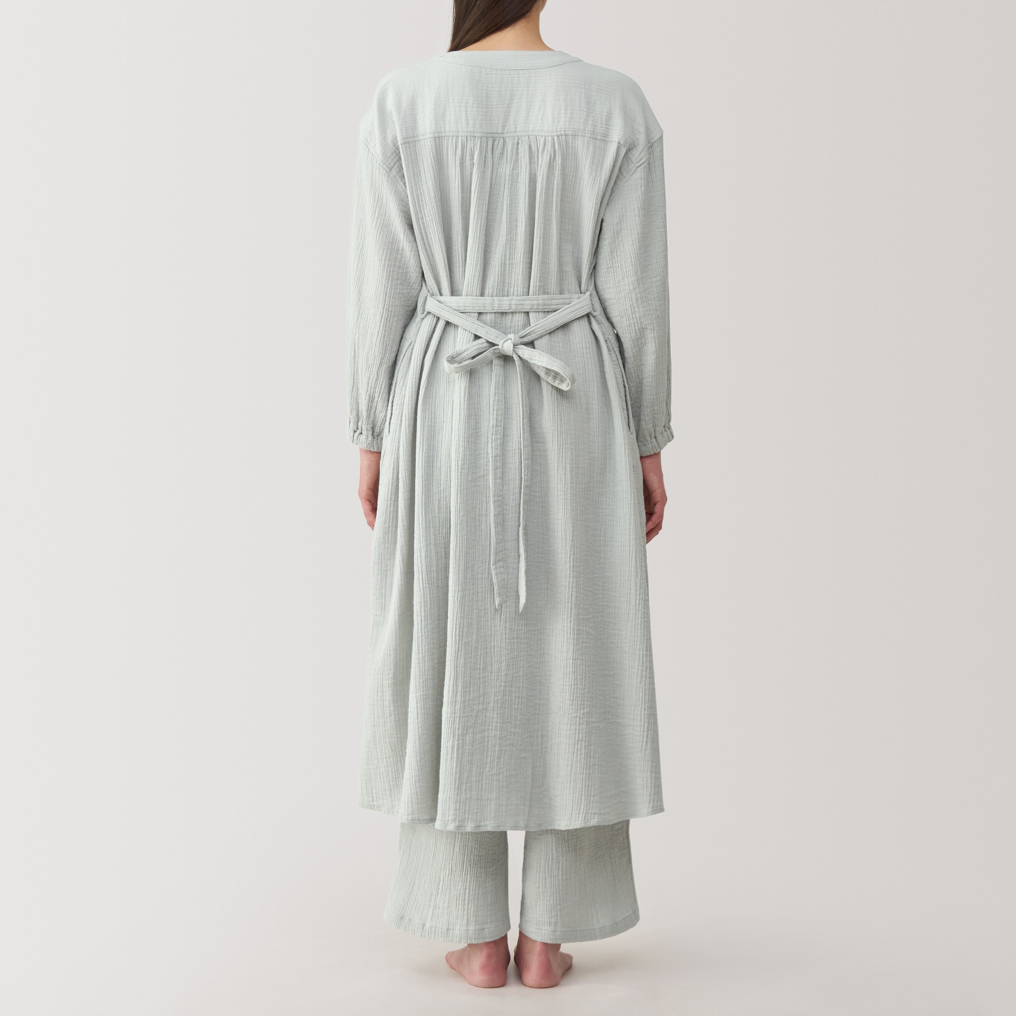 婦人　楊柳ガーゼ　ロングカーディガン