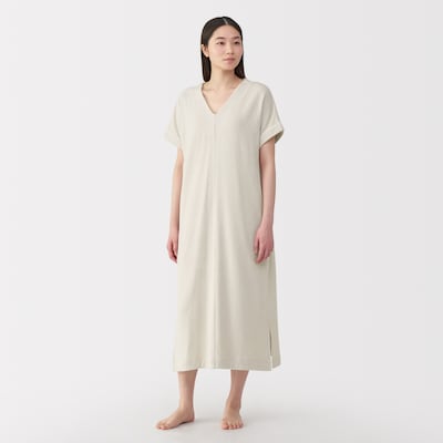 婦人　着るタオル　両面パイル半袖ワンピース