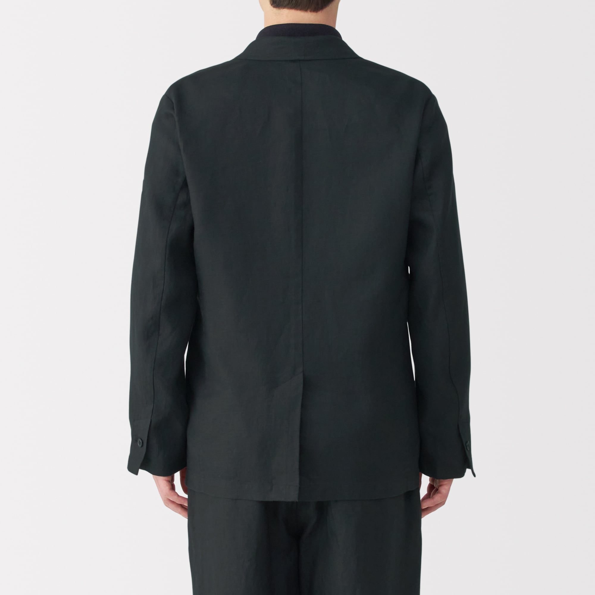 新品【S】Navy MUJI リネン洗いざらし ジャケット 無印良品 ムジ 紳士 リネン洗いざらしジャケット | 無印良品