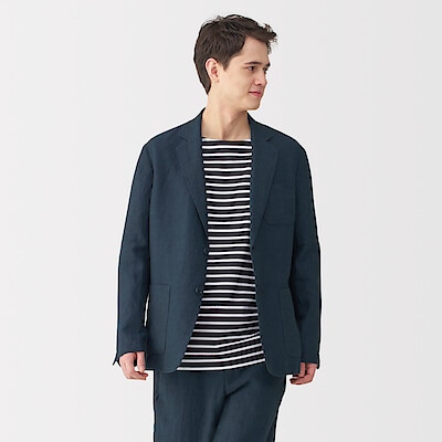 紳士　リネン洗いざらしジャケット