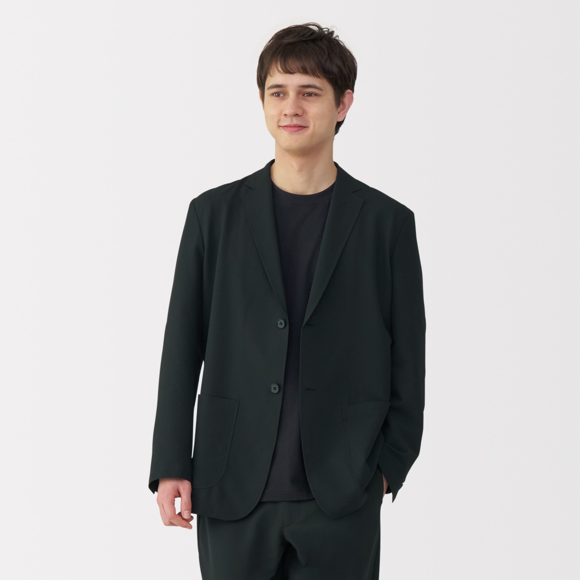 無印良品　風を通すストレッチサッカージャケット」&パンツ 紳士 風を通す ストレッチサッカージャケット | 無印良品