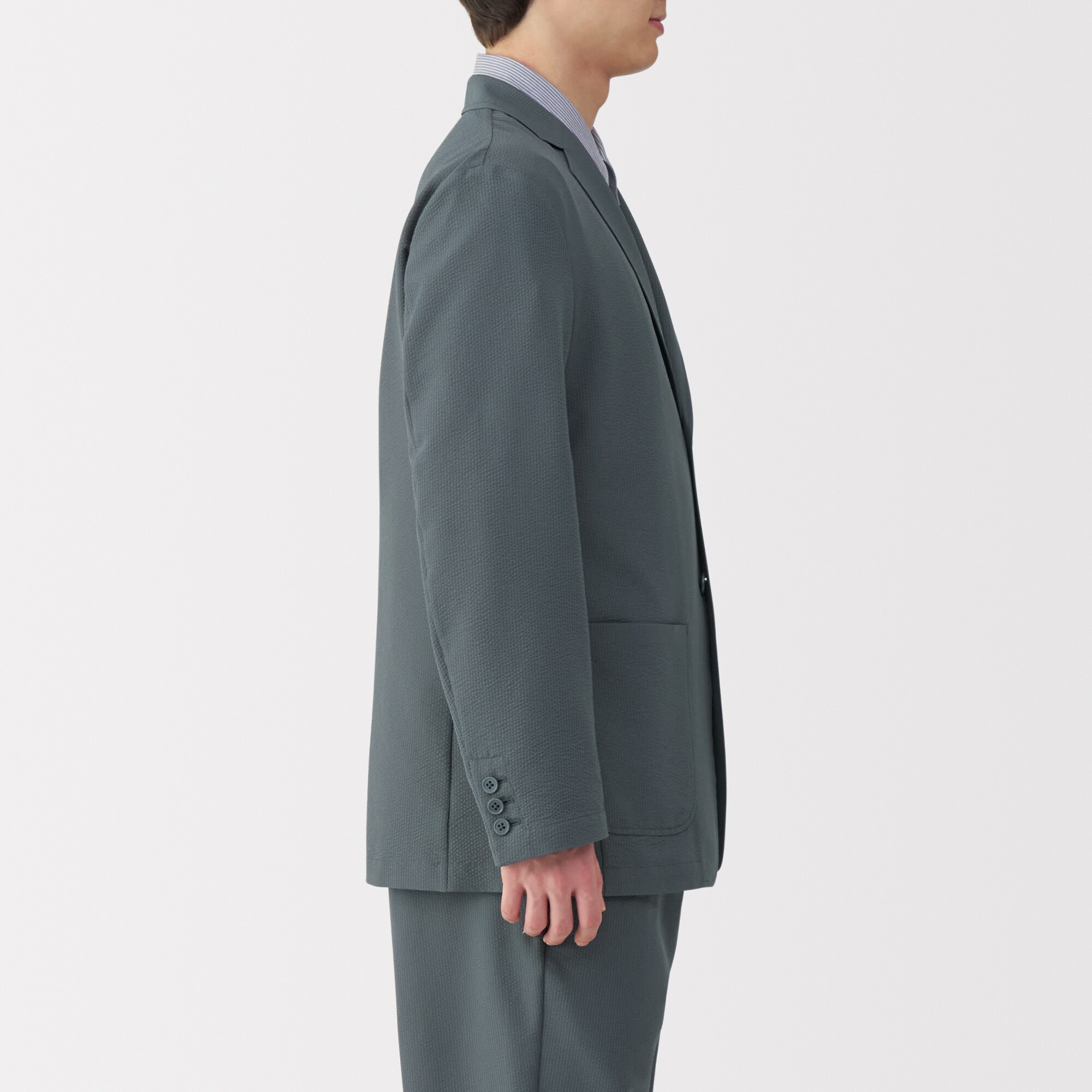 紳士　風を通す　ストレッチサッカージャケット