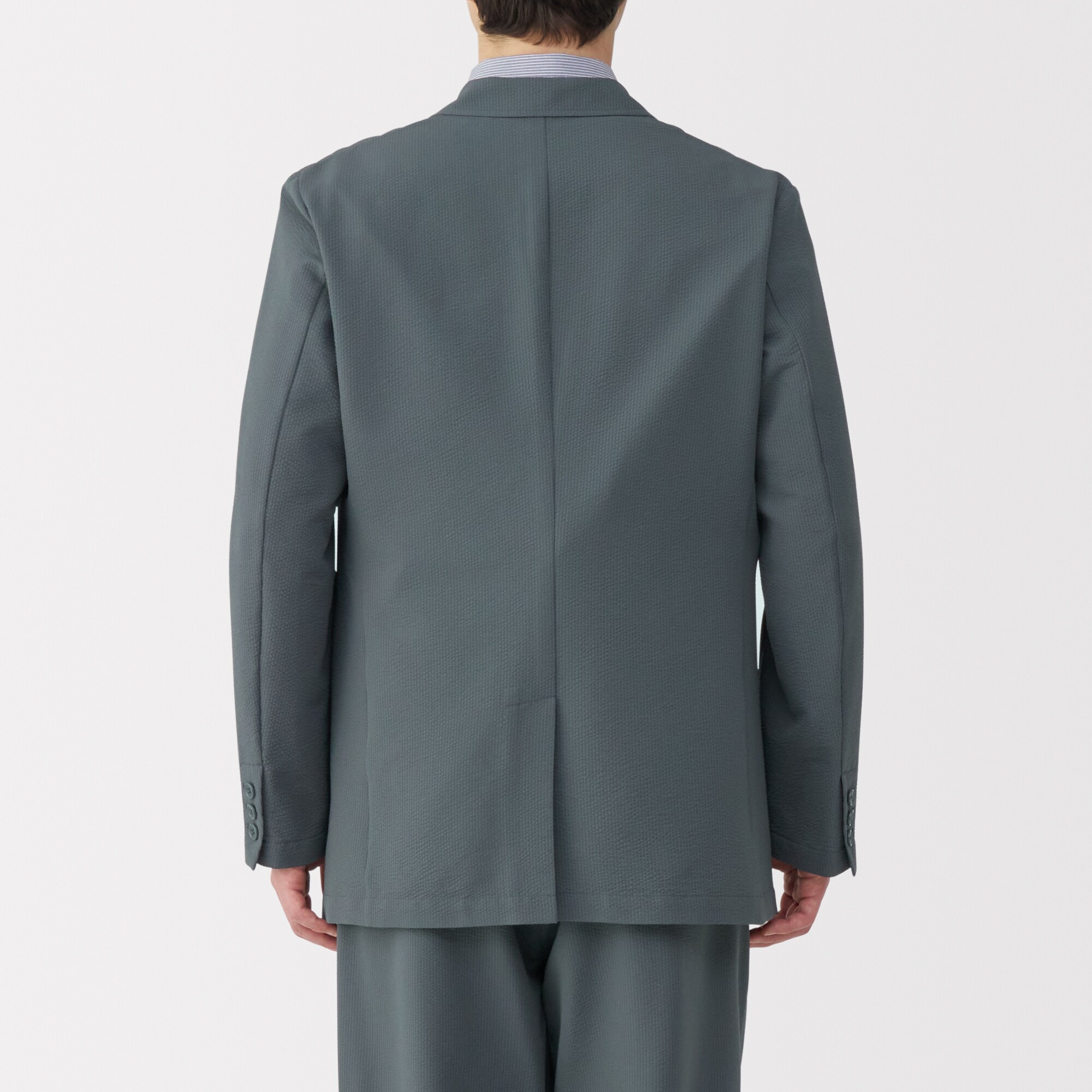 紳士　風を通す　ストレッチサッカージャケット