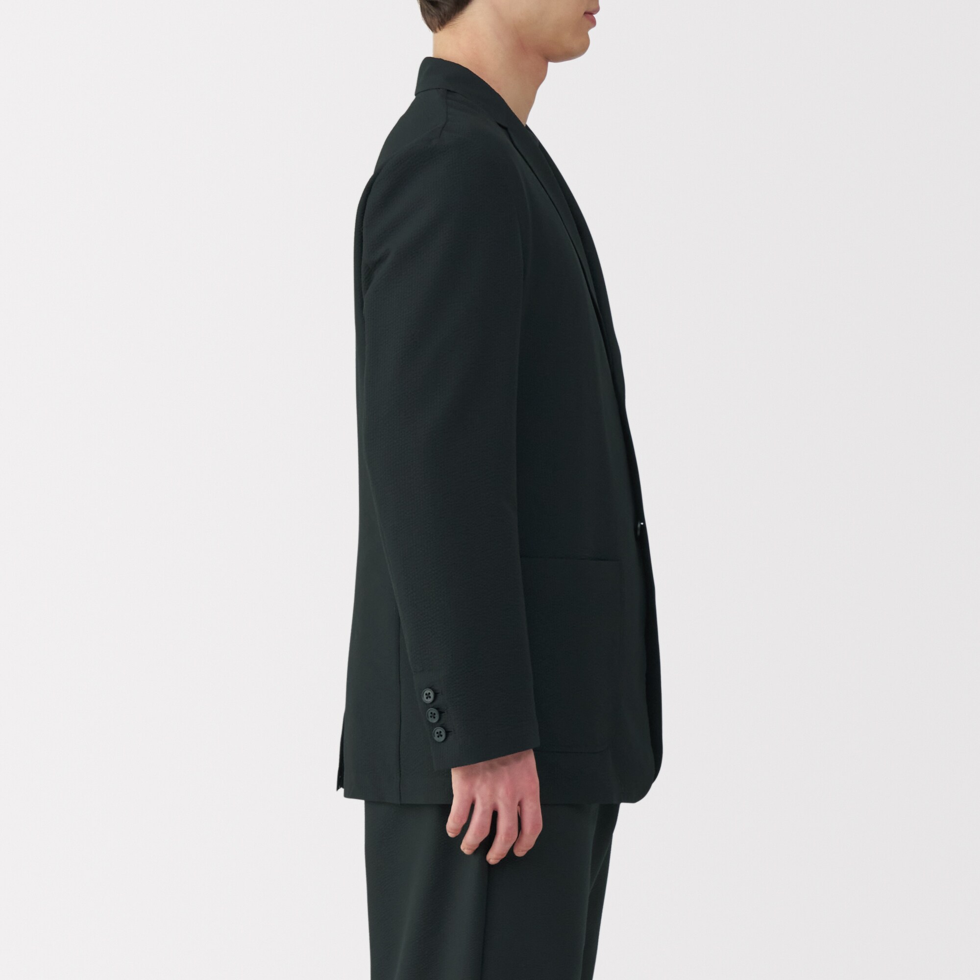 紳士　風を通す　ストレッチサッカージャケット