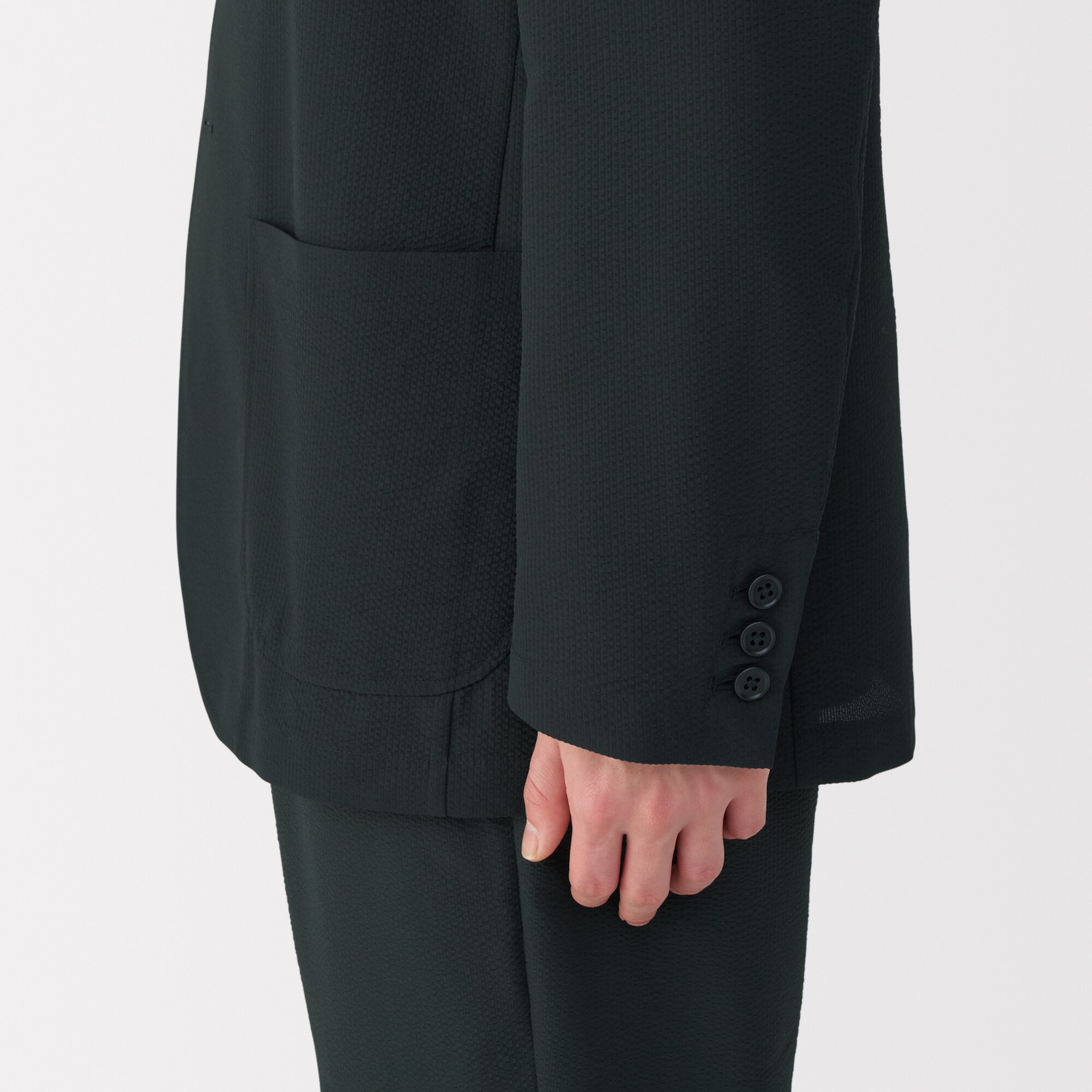 紳士　風を通す　ストレッチサッカージャケット