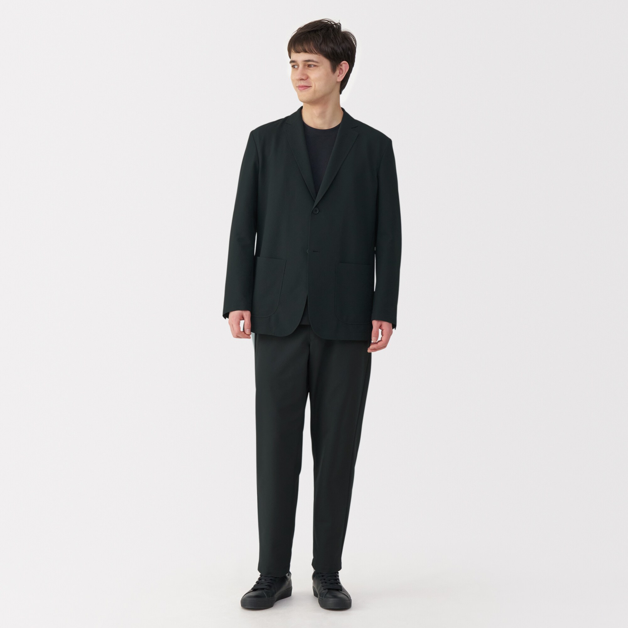 紳士　風を通す　ストレッチサッカージャケット