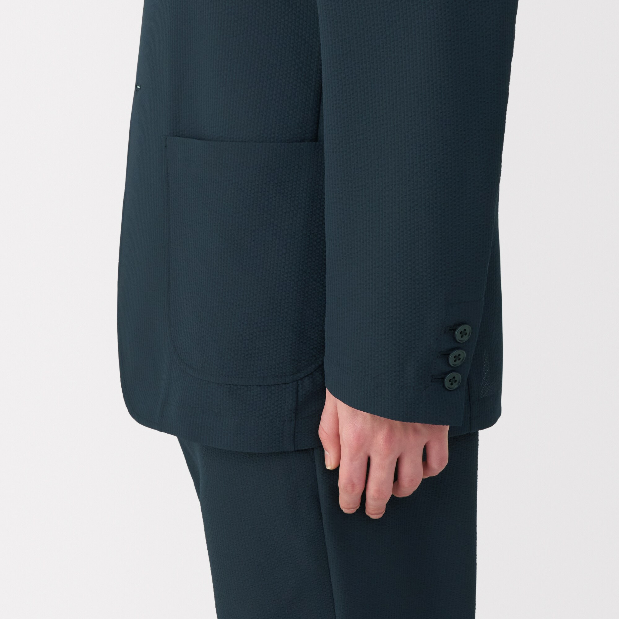 紳士　風を通す　ストレッチサッカージャケット